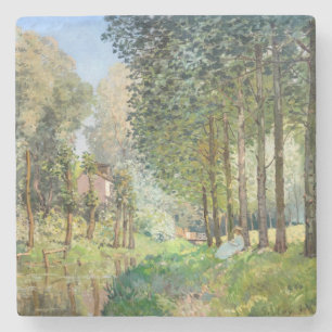 Alfred Sisley - Rest along the Stream Stone Coaster