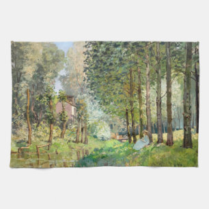 Alfred Sisley - Rest along the Stream Tea Towel