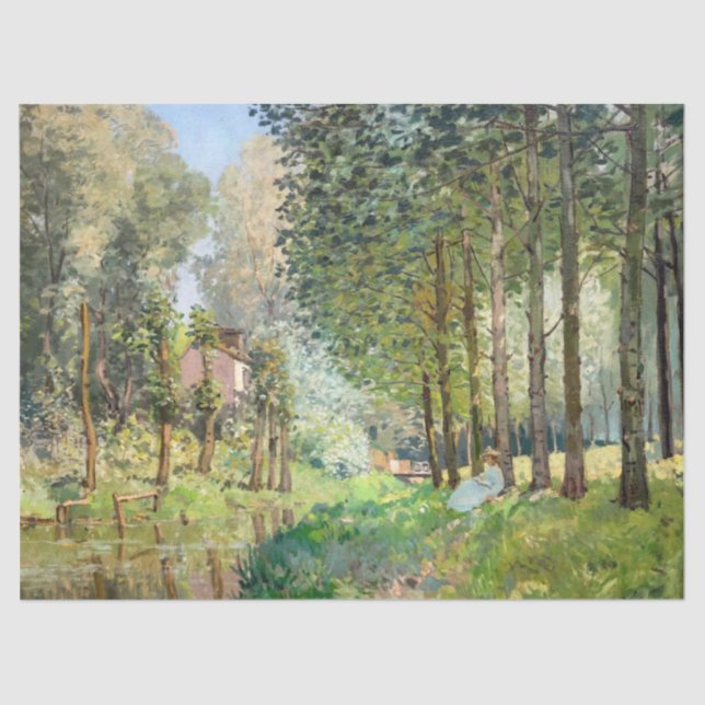Alfred Sisley - Rest along the Stream Tissue Paper (Front)