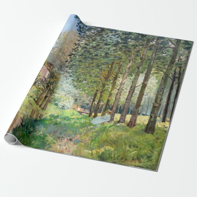 Alfred Sisley - Rest along the Stream Wrapping Paper (Unrolled)