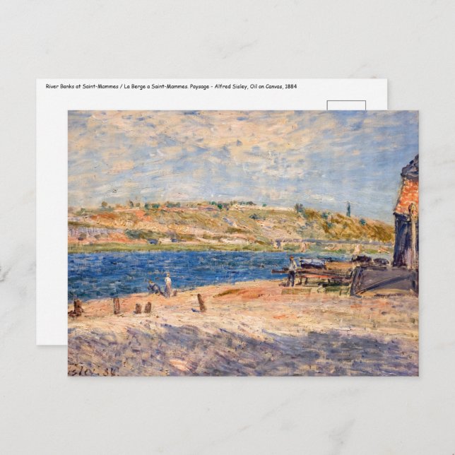 Alfred Sisley - River Banks at Saint-Mammes Postcard (Front/Back)