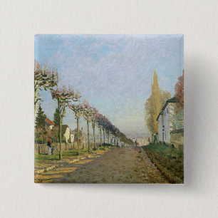 Alfred Sisley Rue de la Machine, Louveciennes 15 Cm Square Badge