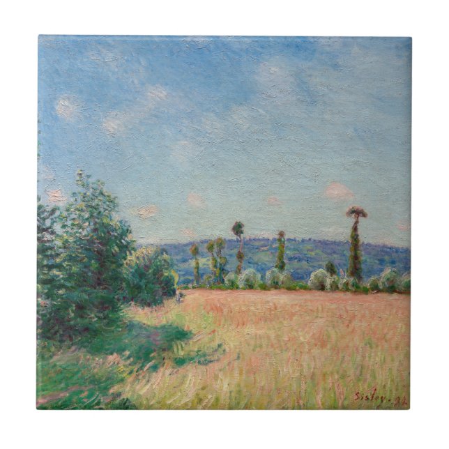 Alfred Sisley - Sahurs Meadows in Morning Sun Ceramic Tile (Front)