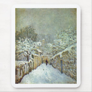 Alfred Sisley - Schnee in Louveciennes 1874 Oil Mouse Pad