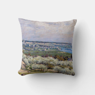 Alfred Sisley - Terrace at Saint-Germain, Spring Cushion