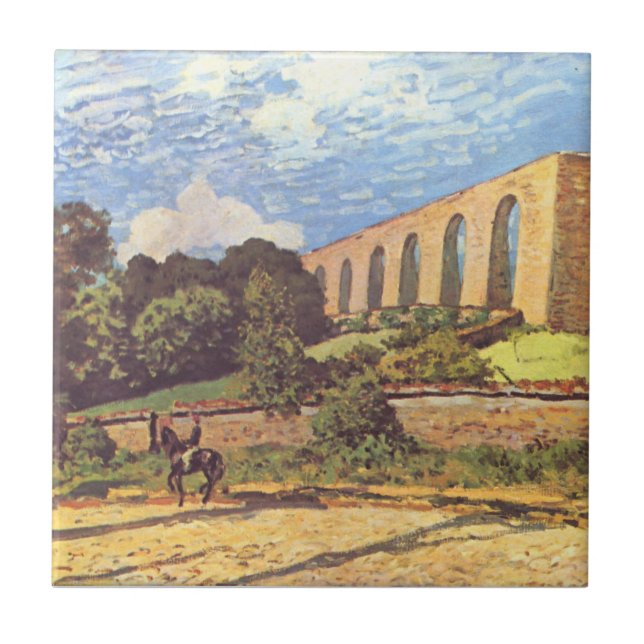 Alfred Sisley The Aqueduct of Marly Ceramic Tile (Front)