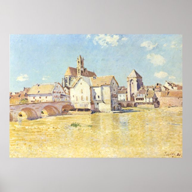 Alfred Sisley The Bridge in Moret in the Morning  Poster (Front)