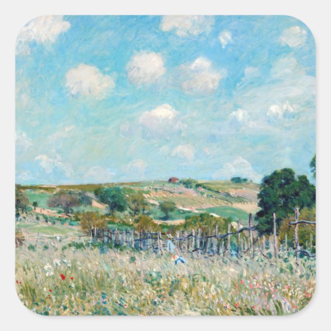 Alfred Sisley - The Meadow Square Sticker (Front)