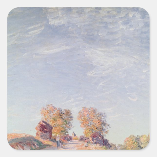 Alfred Sisley | Uphill Road in Sunshine Square Sticker (Front)