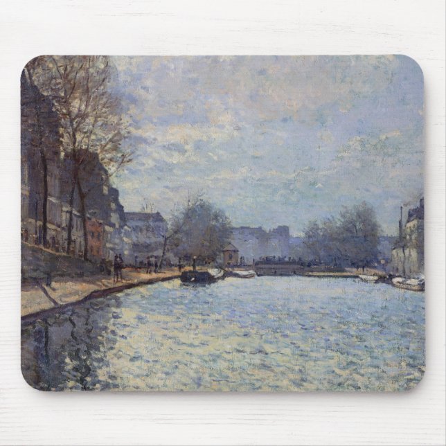 Alfred Sisley | View of the Canal St-Martin, Paris Mouse Pad (Front)
