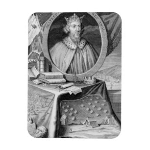 Alfred the Great (849-99) King of Wessex, engraved Magnet