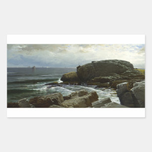 Alfred Thompson Bricher - Castle Rock, Marblehead Rectangular Sticker