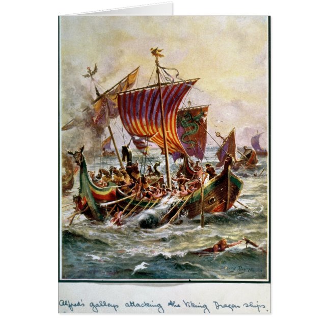Alfred's galleys attacking the Viking Dragon (Front)