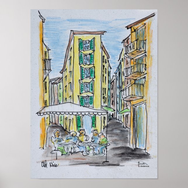 Alfresco Dining in Old Nice | Nice, France Poster (Front)