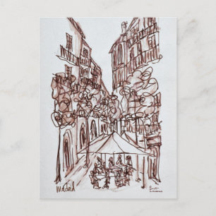 Alfresco Dining in the Evening   Madrid, Spain Postcard