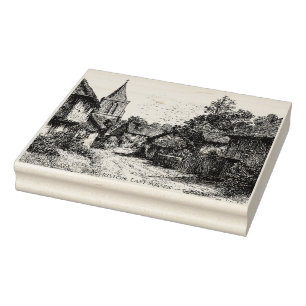 Alfriston, East Sussex Vintage Sketch Rubber Stamp