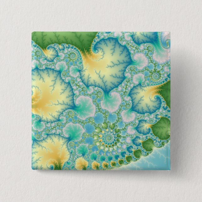 Algae - Fractal 15 Cm Square Badge (Front)