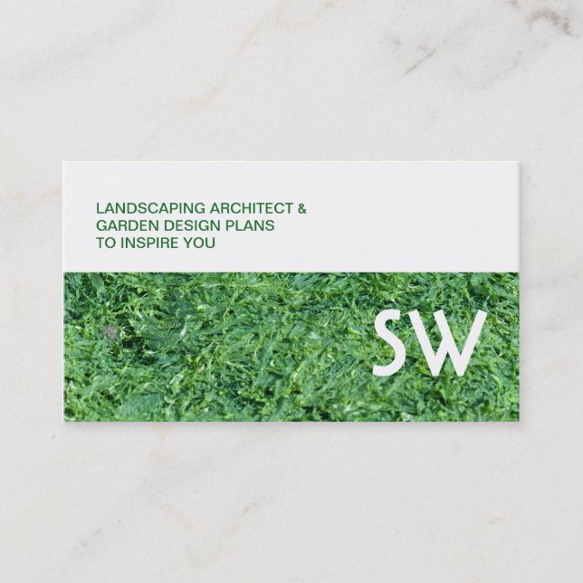 Algae green backgroun - personalised business card (Front)