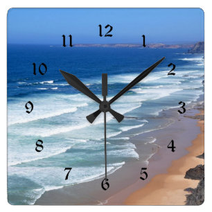 Algarve Beach, Portugal Square Wall Clock