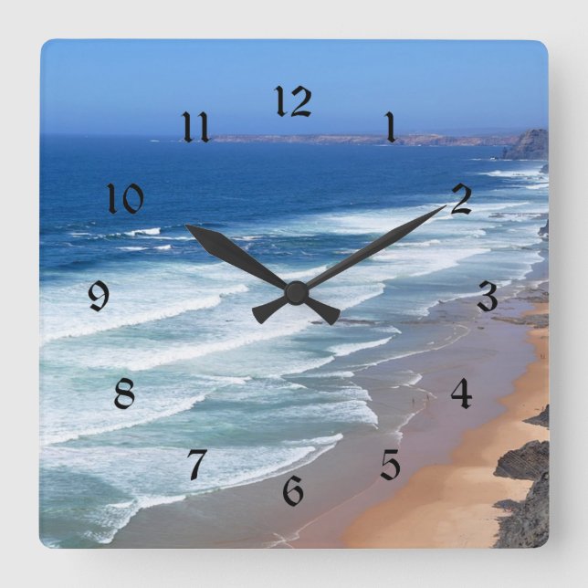Algarve Beach, Portugal Square Wall Clock (Front)
