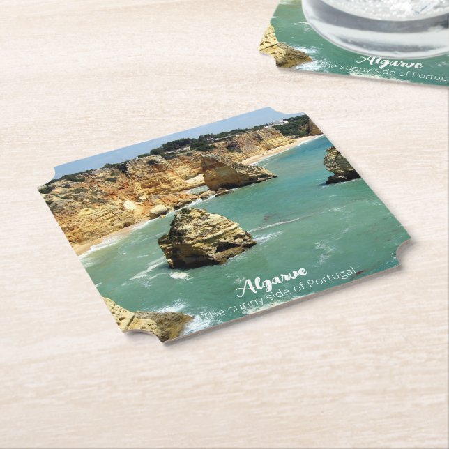 Algarve beach vacation in Portugal Paper Coaster (Angled)