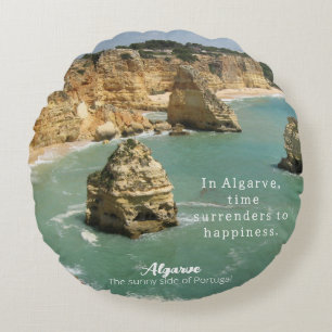 Algarve beach vacation in Portugal Round Cushion