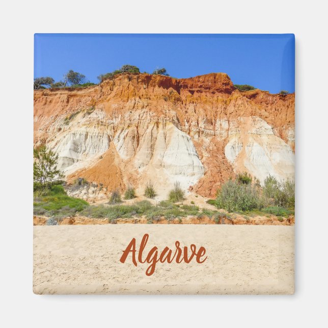Algarve Falesia Beach in Portugal Souvenir Magnet (Front)