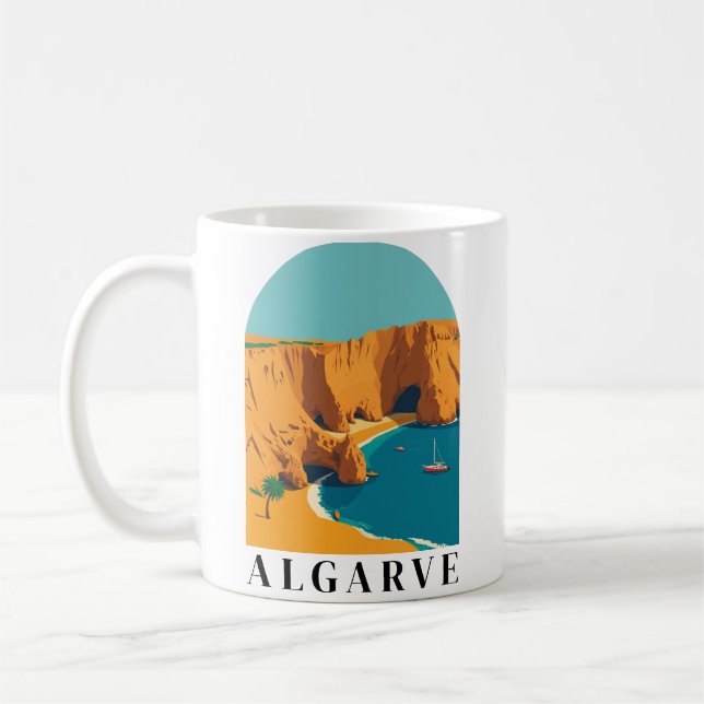 Algarve, Portugal European Retro Art Coffee Mug (Left)