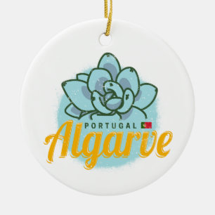 Algarve Portugal Flower Succulent Vintage Souvenir Ceramic Ornament