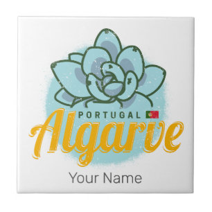 Algarve Portugal Flower Succulent Vintage Souvenir Ceramic Tile