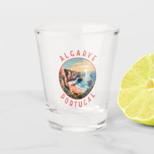 Algarve Portugal Retro Distressed Circle Shot Glass