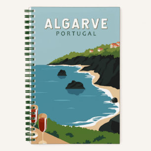 Algarve Portugal Retro Travel Art Vintage Notebook