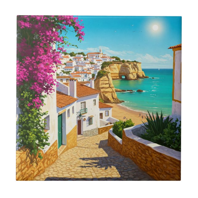 Algarve Portugal Travel Ceramic Tile (Front)