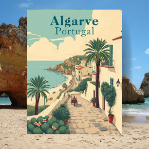 Algarve Portugal Vintage Beach Travel Postcard