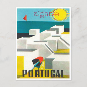 Algarve, Portugal Vintage Travel Postcard