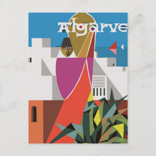 Algarve, Portugal Vintage Travel Postcard
