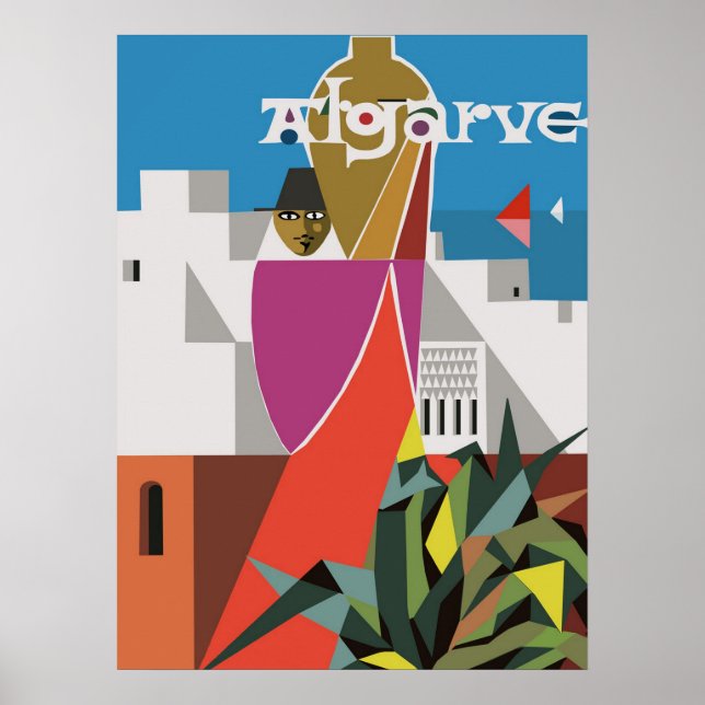 Algarve, Portugal Vintage Travel Poster (Front)