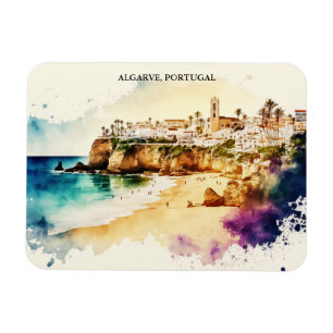 Algarve Portugal Watercolor Travel Magnet