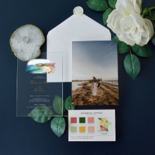 Algarve Portugal Wedding Acrylic Invitations