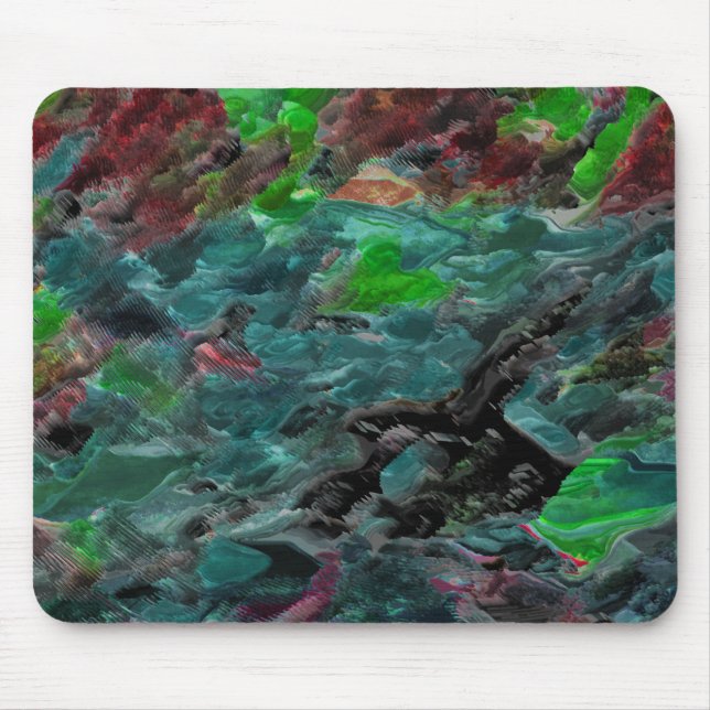 Algas ou corais do mar com efeito onda mouse pad (Front)