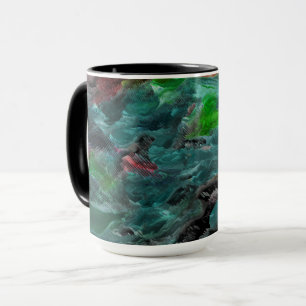 Algas ou corais do mar com efeito onda mug