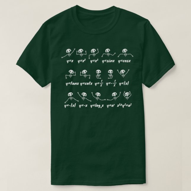 Algebra Dance Funny Graph Skeleton Math Equation H T-Shirt (Design Front)