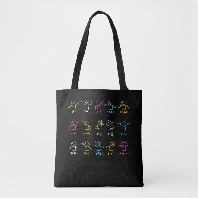 Algebra Dance Graph Figures Math Equation Teacher Tote Bag (Front)