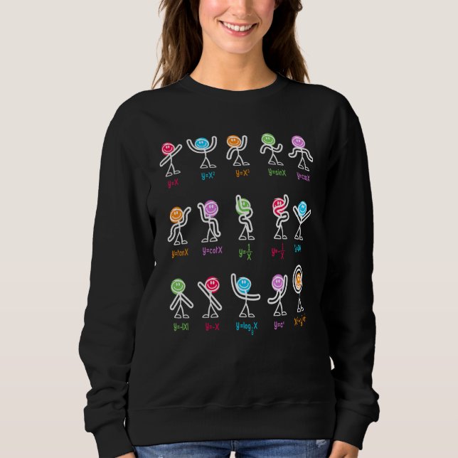 Algebra Dance   Math Equation Figures Nerdy Teache Sweatshirt (Front)
