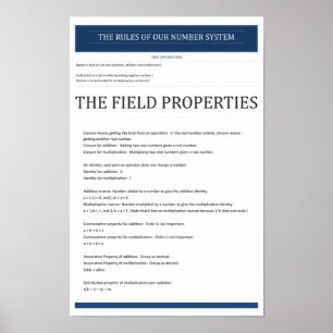 Algebra Field Properties Poster