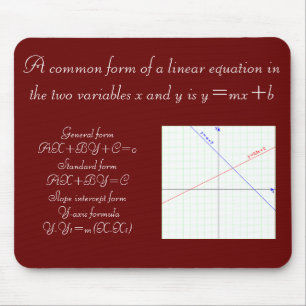 Algebra Linear Equation Formula Mouse Pad