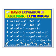 Algebra Math Classroom Poster - Blue Ocean