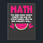 Algebra Math Teacher Mathematics Science Humour Postcard<br><div class="desc">Funny Algebra Math Teacher Mathematics Science Humour. The Only Place Where People Buy 66 Watermelons.</div>