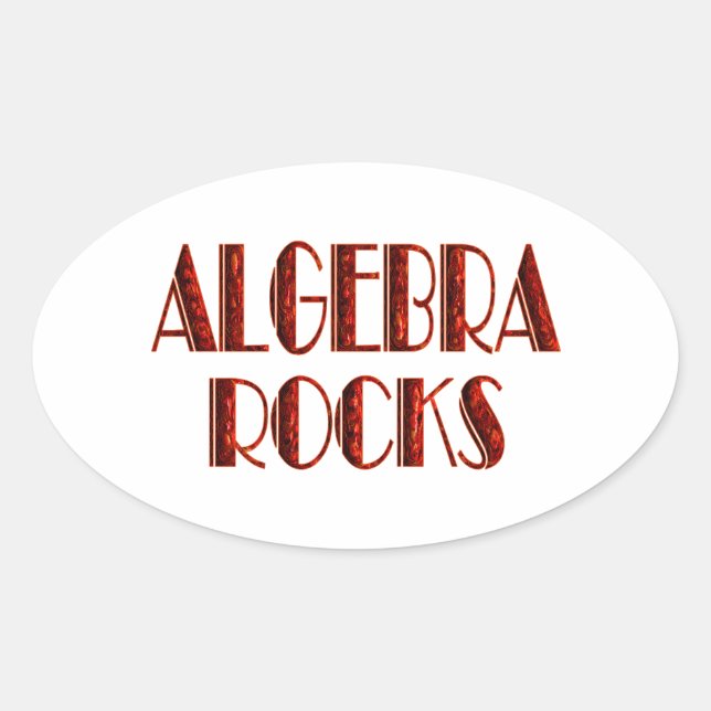 Algebra Rocks Oval Sticker (Front)