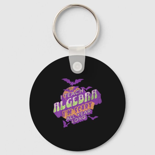 Algebra Teacher Halloween Soky Ghost Math Mathemat Key Ring (Front)